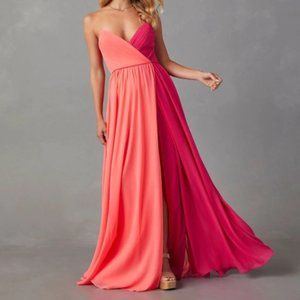Vici Summer Sorbet Strapless Colorblock Maxi Dress
